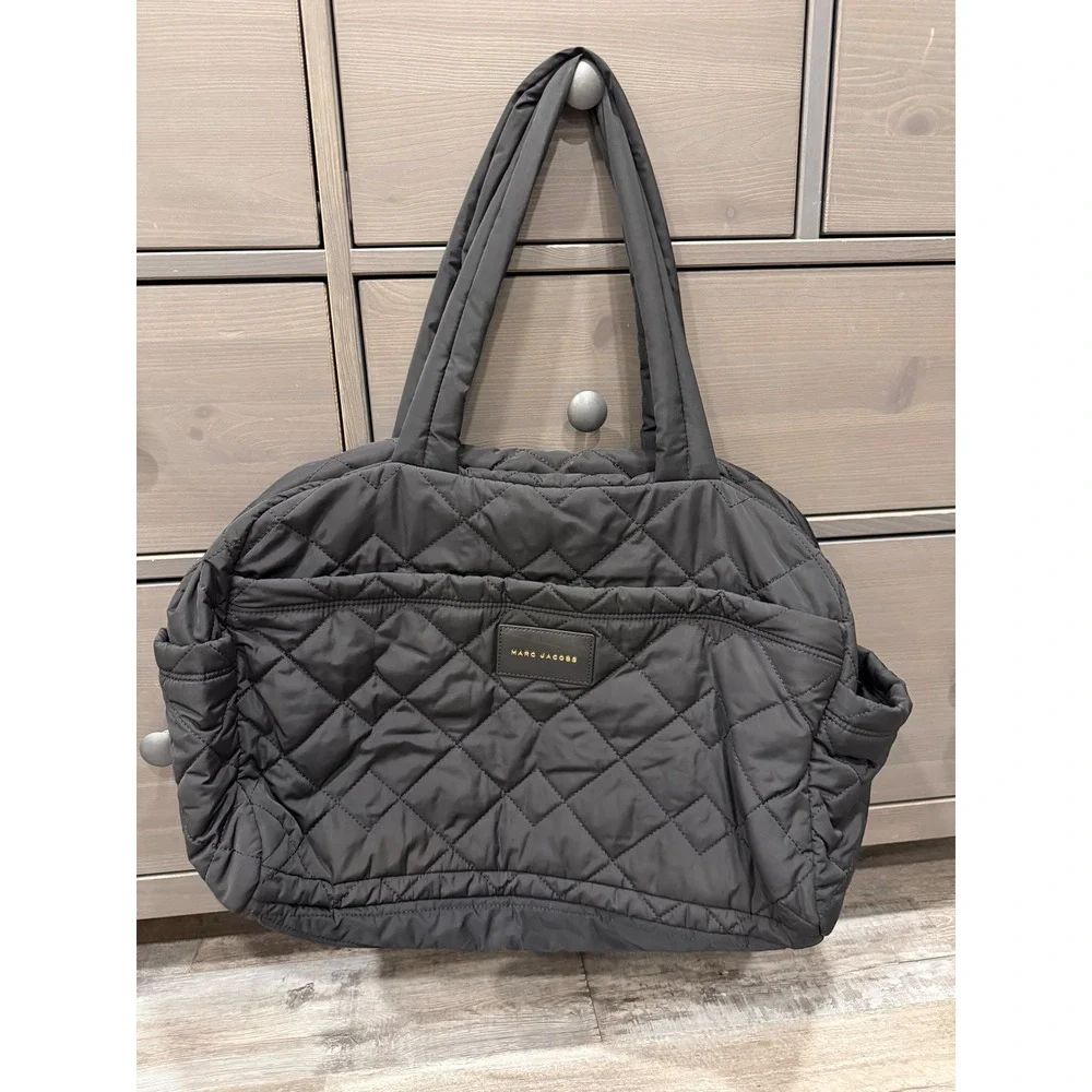 Marc Jacobs Quilted Nylon Weekender Travel Bag Black Baby Diaper Bag